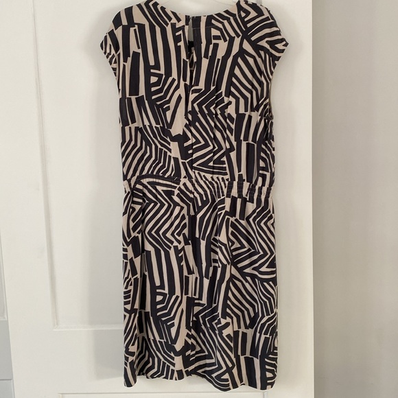 ANN TAYLOR LOFT geometric print dress elastic waist drawstring lined - Picture 3 of 3